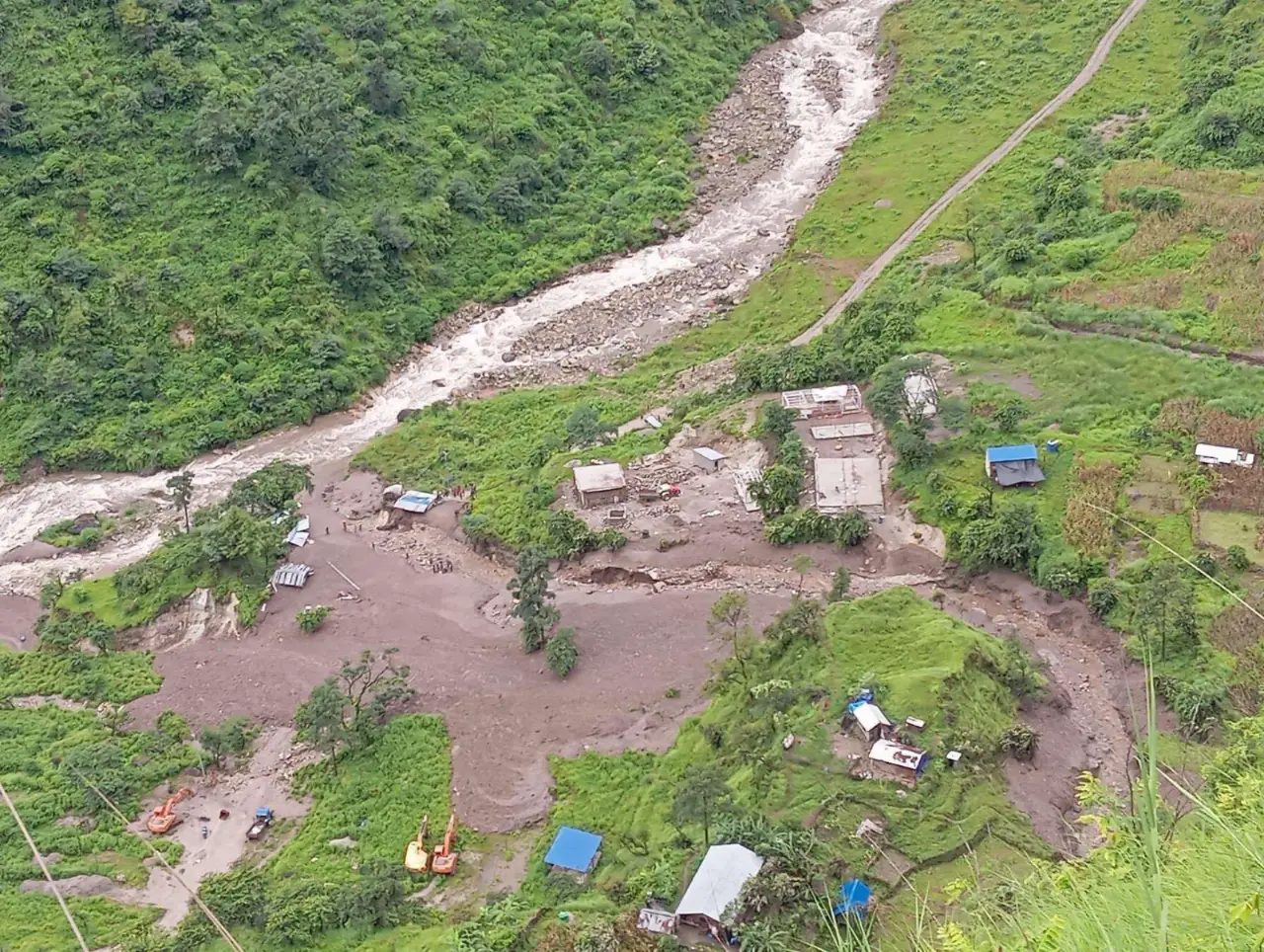 Nepal Flash Floods: Houses Swept Away in Gorkha