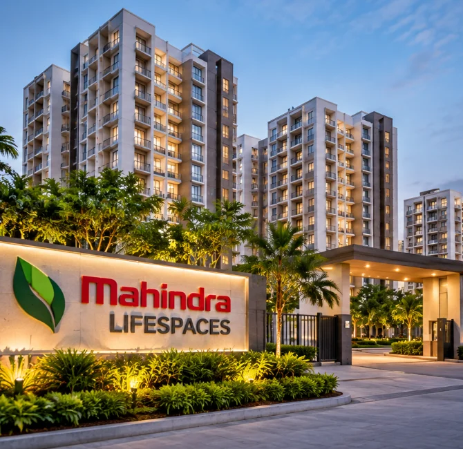 Residential apartment development representing Mahindra Lifespaces’ housing business