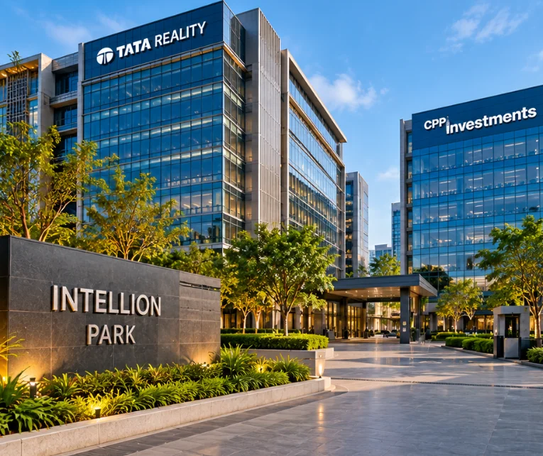 Modern commercial office buildings representing major office assets in Chennai and Gurugram