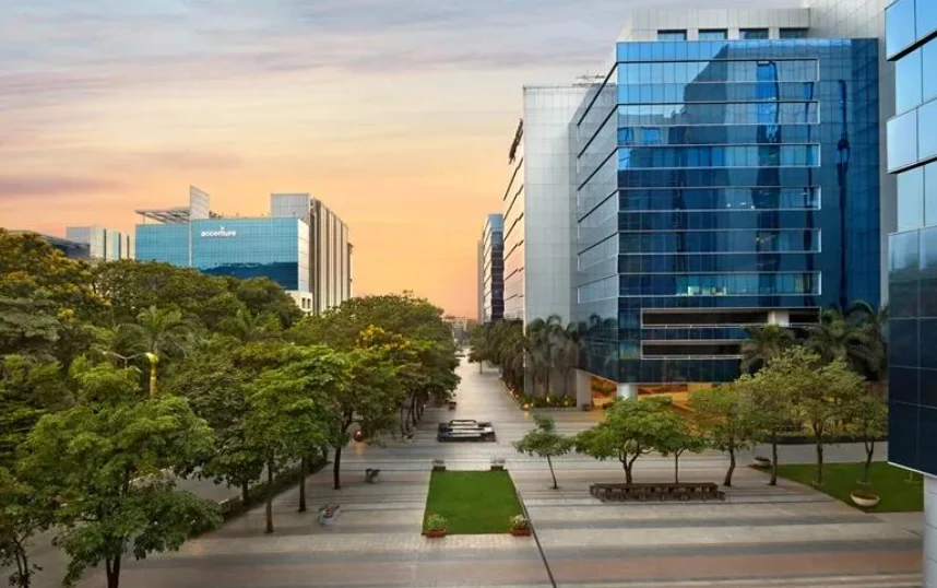 Commercial office buildings representing institutional investment in Indian real estate