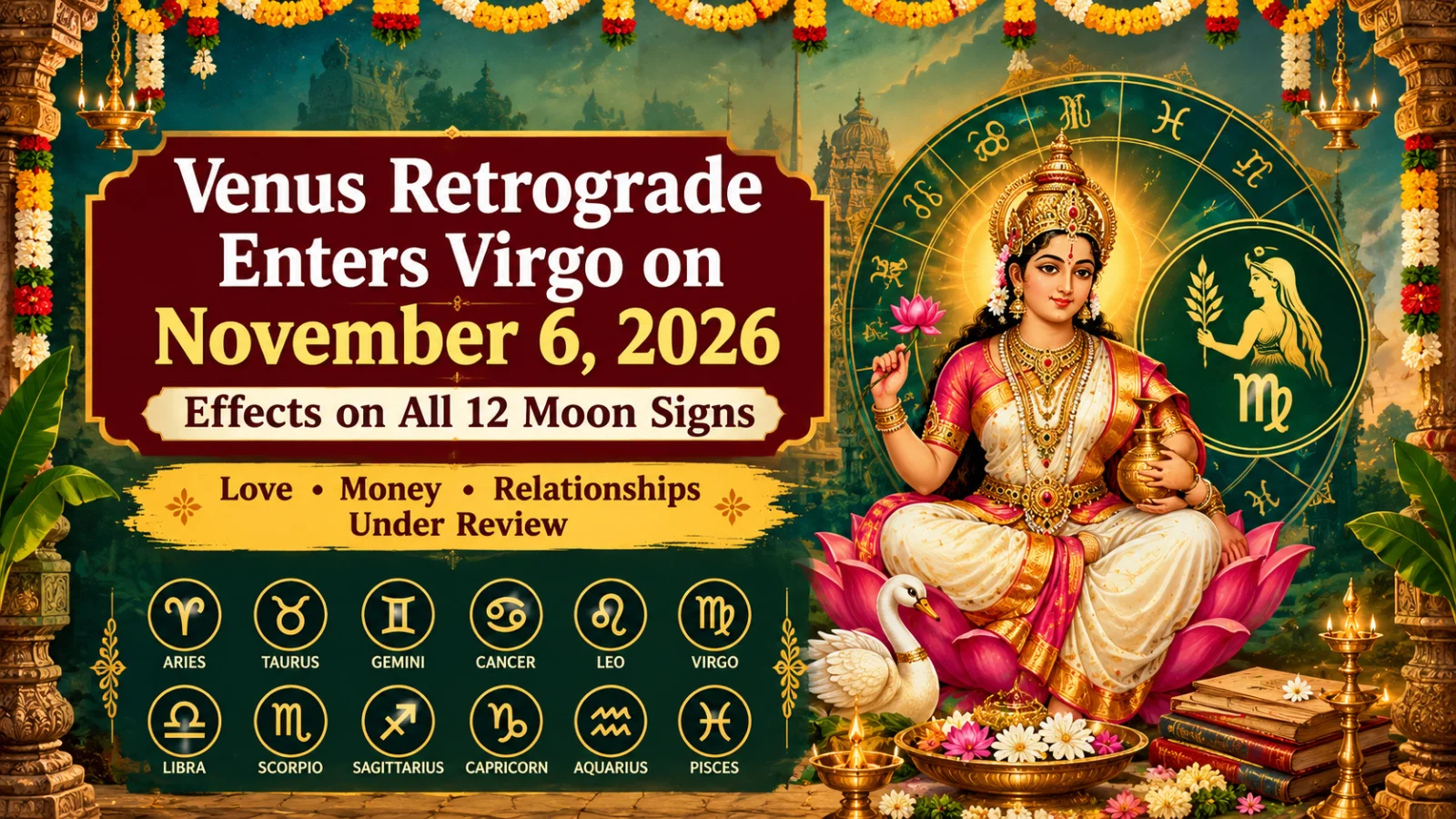 Venus Retrograde Enters Virgo on November 6, 2026: Effects on All 12 Moon Signs