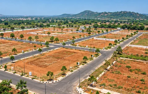 Residential plots in a developing Telangana layout