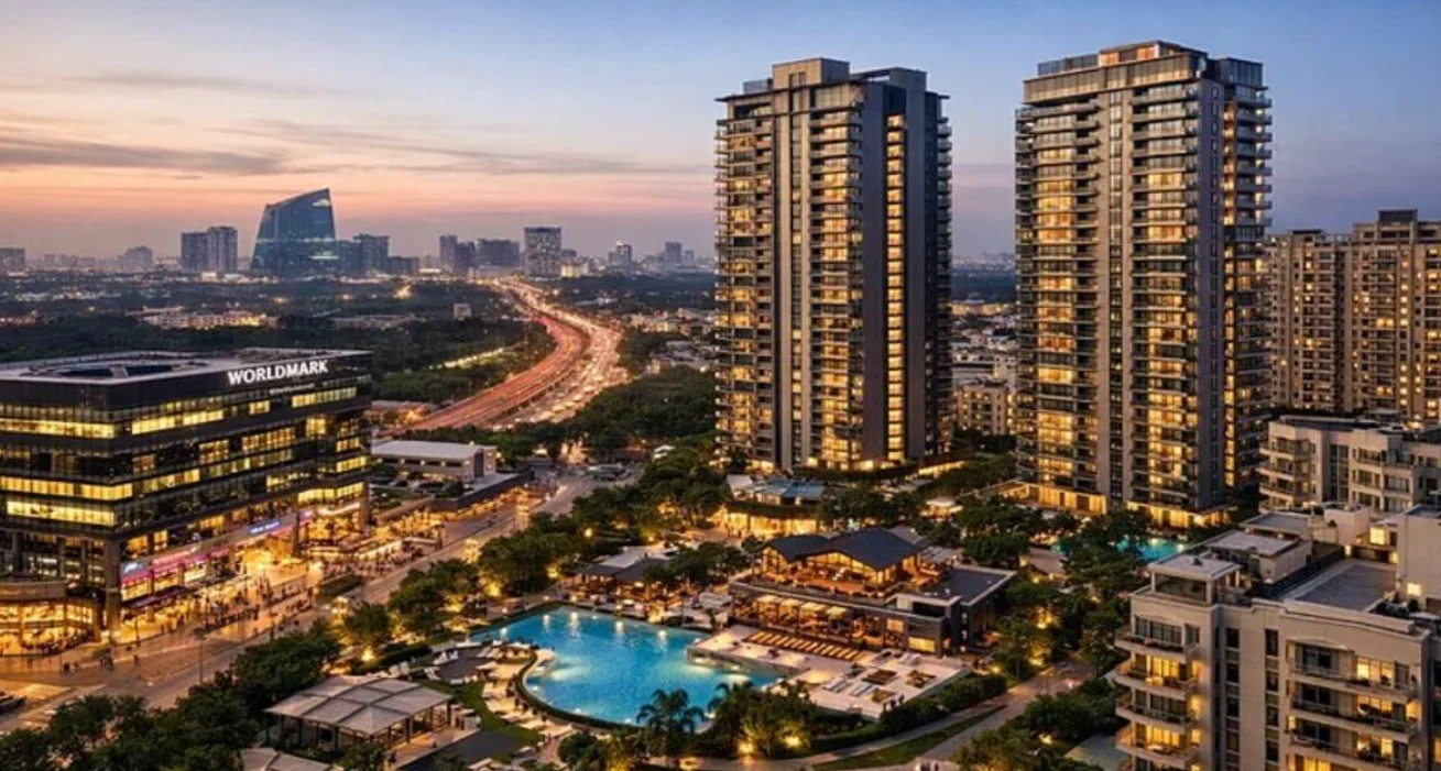 Luxury residential towers in Gurugram representing planned real estate investment