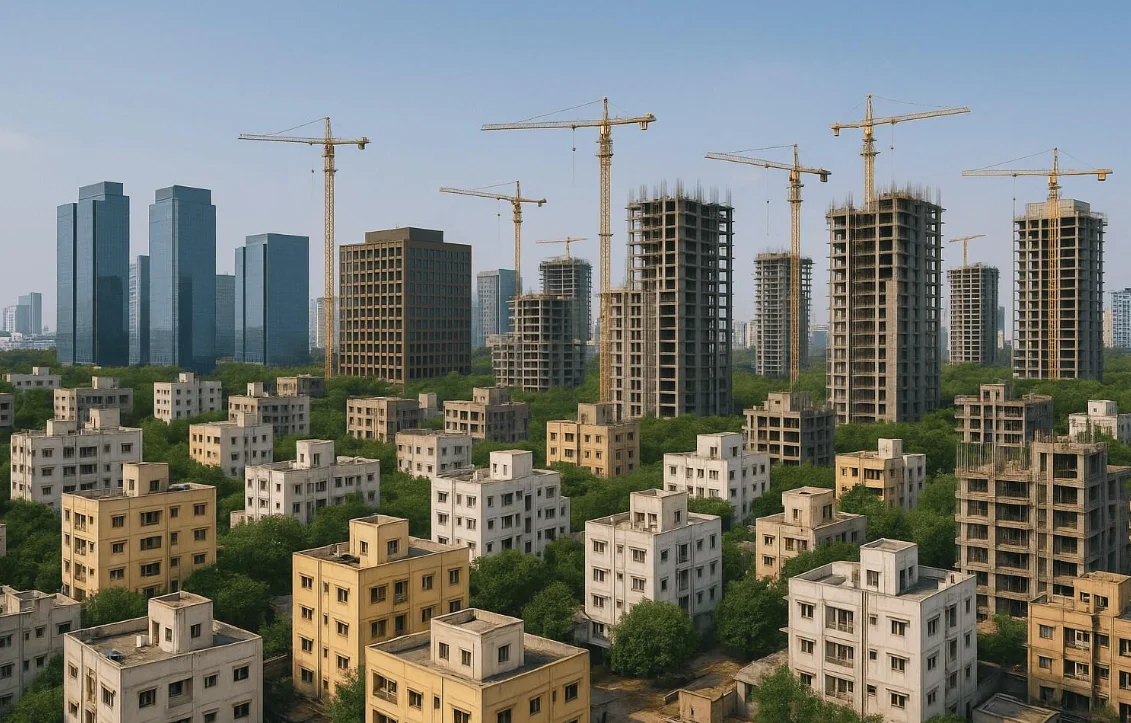 Indian residential and commercial property developments representing real estate investment growth