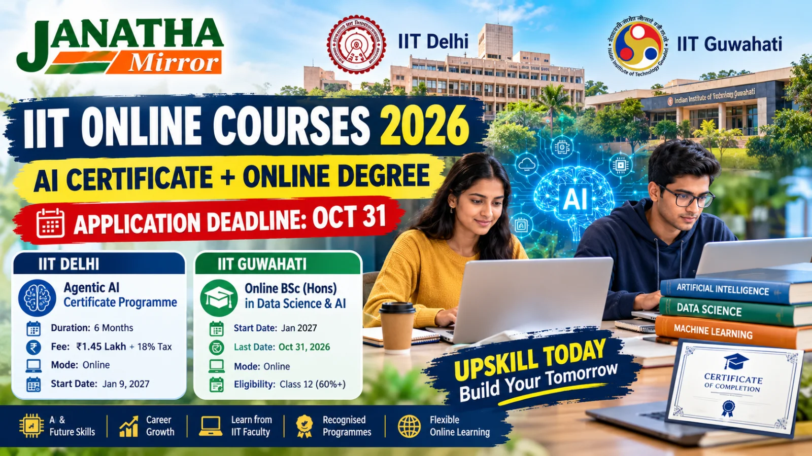 Students and working professionals exploring IIT Delhi Agentic AI certification and IIT Guwahati online Data Science degree programmes.